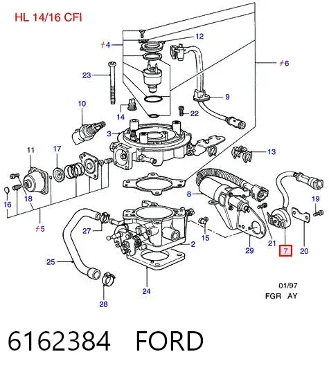 Czujnik położenia przepustnicy (potencjometr) 6162384 Ford
