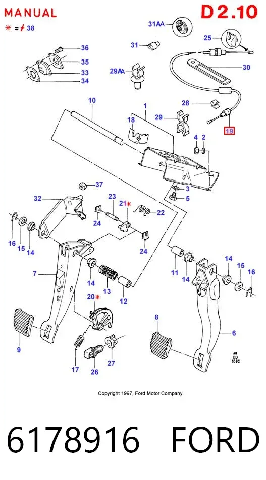 Linka sprzęgła 6178916 Ford