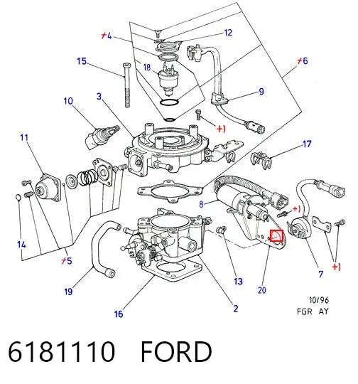 Czujnik położenia przepustnicy (potencjometr) 6181110 Ford