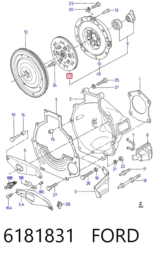 Tarcza sprzęgła 6181831 Ford