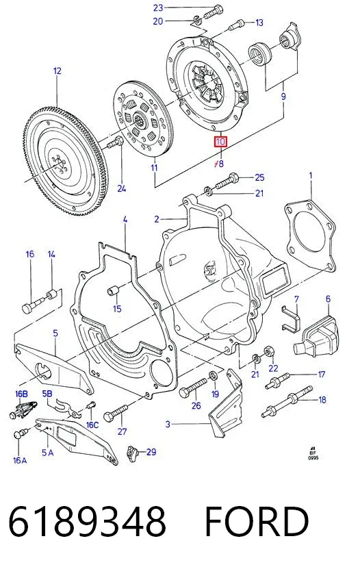 Docisk sprzęgła 6189348 Ford