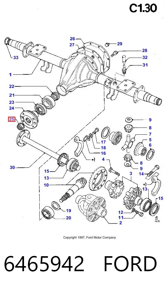 Uszczelniacz końcówki reduktora mostu tylnego 6465942 Ford