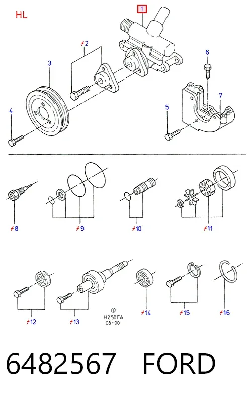 Pompa wspomagania hydraulicznego kierownicy 6482567 Ford