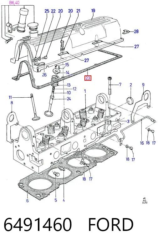Uszczelka pokrywy zaworowej silnika 6491460 Ford