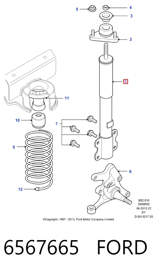 Amortyzator przedni 6567665 Ford