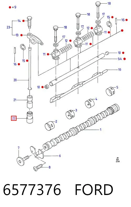 Kompensator hydrauliczny (popychacz hydrauliczny), popychacz zaworu 6577376 Ford