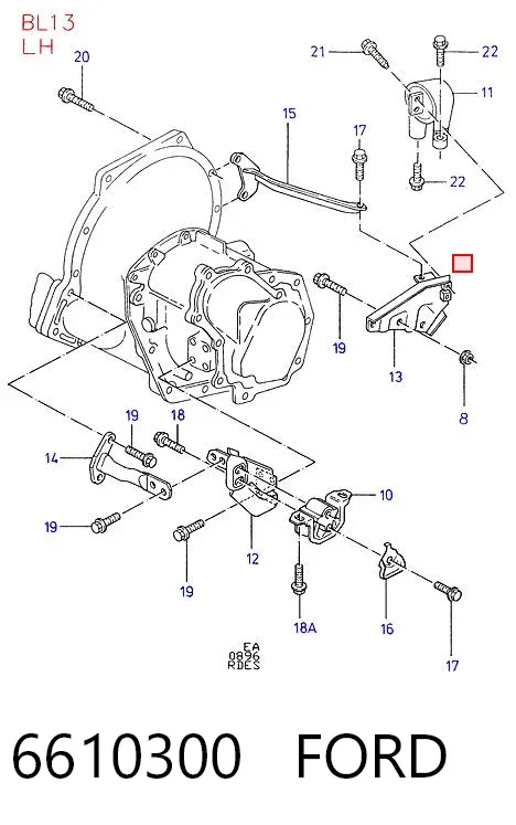 Poduszka (podpora) silnika prawa 6610300 Ford