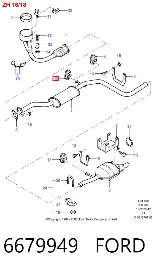Poduszka mocowania tłumika 6679949 Ford