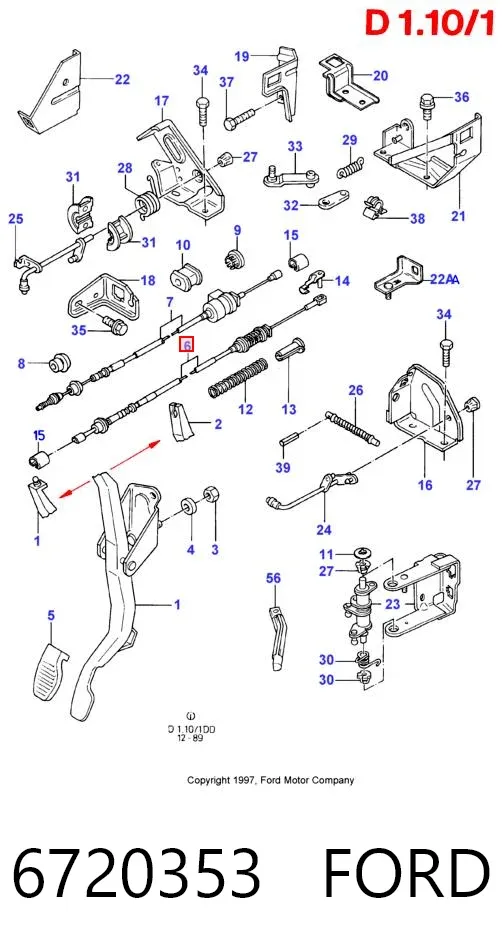 Linka gazu 6720353 Ford