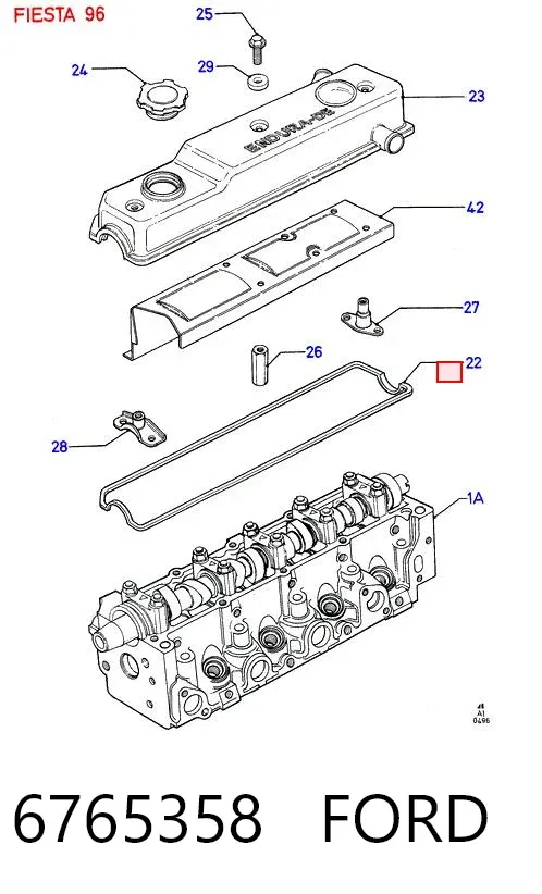 Uszczelka pokrywy zaworowej silnika 6765358 Ford