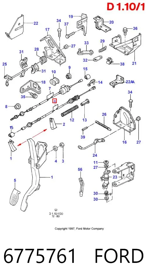 Linka gazu 6775761 Ford