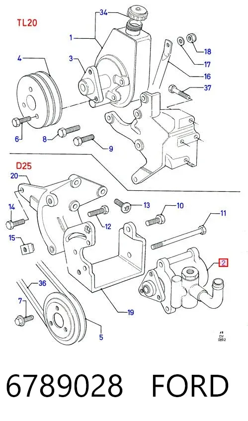 Pompa wspomagania hydraulicznego kierownicy 6789028 Ford