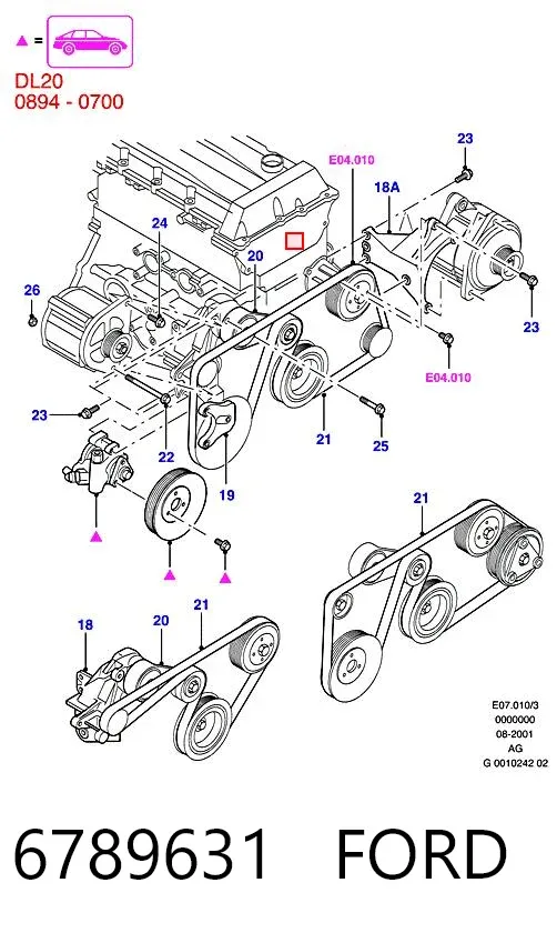Napinacz paska napędowego 6789631 Ford