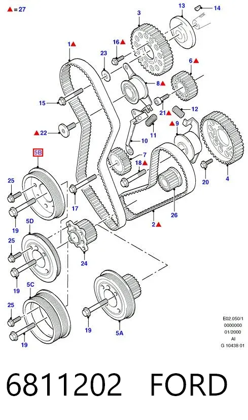 Koło pasowe wału korbowego Ford Escort IV