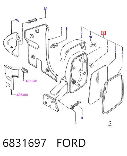 Lusterko wsteczne lewe Ford Transit IV