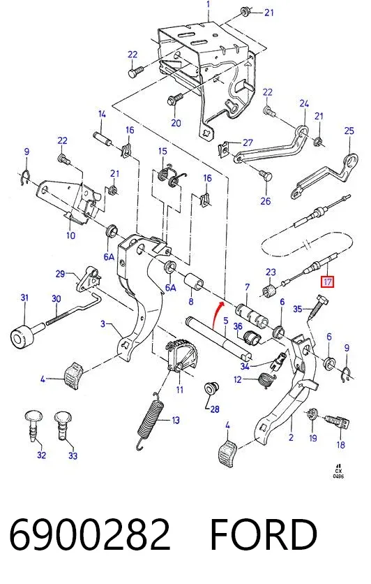 Linka sprzęgła 6900282 Ford
