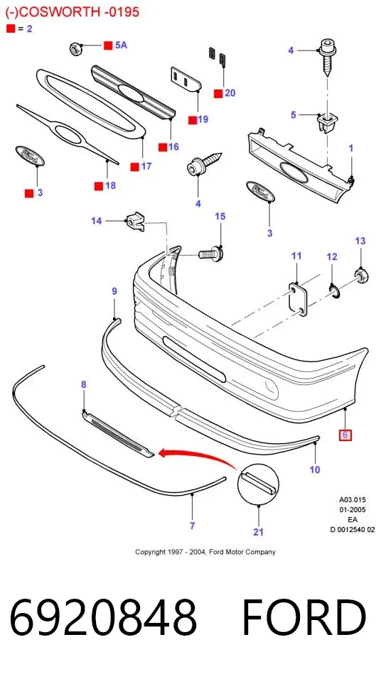 Zderzak przedni 6920848 Ford