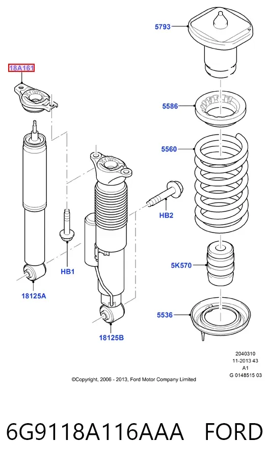 Poduszka amortyzatora tylnego 6G9118A116AAA Ford