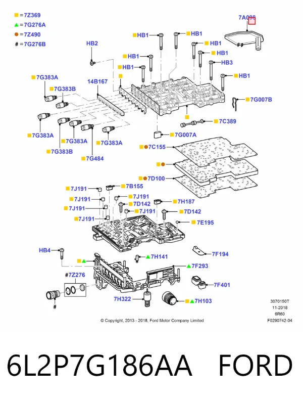 Filtr automatycznej skrzyni biegów 6L2P7G186AA Ford