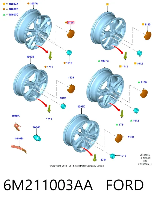 Kołpak do obręczy koła 6M211003AA Ford