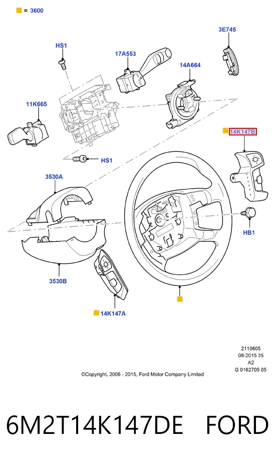 Zespół przełączników pod kierownicą 6M2T14K147DE Ford