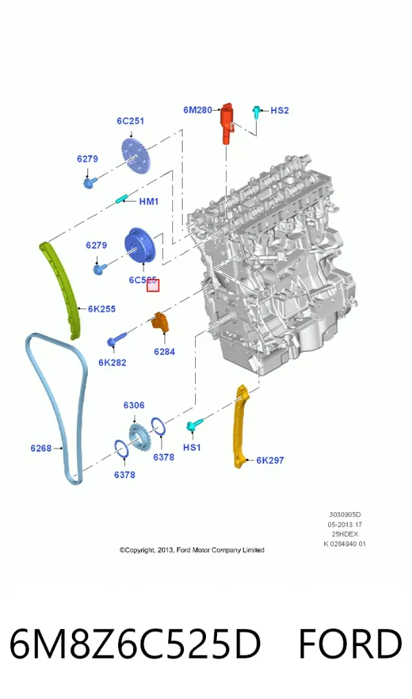 Koło zębate walcowe wału rozrządu silnika, dolotowego (ssącego) 6M8Z6C525D Ford