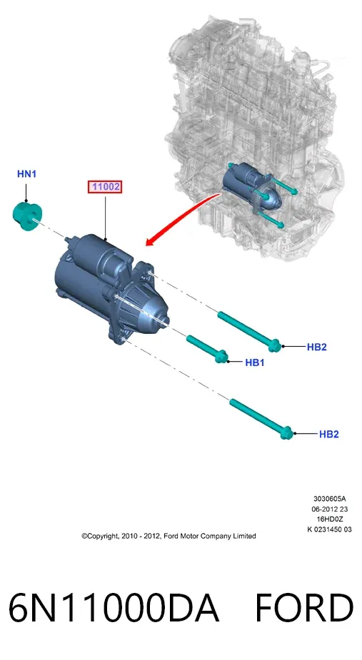 Rozrusznik 6N11000DA Ford