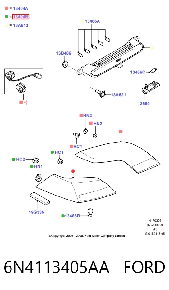 Lampa zespolona tylna lewa 6N4113405AA Ford