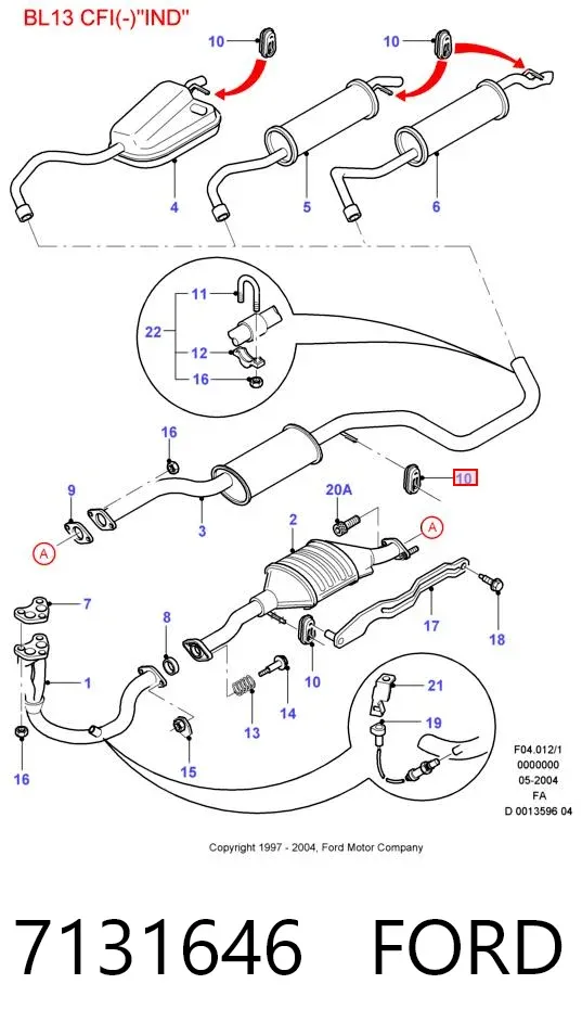 Poduszka mocowania tłumika 7131646 Ford