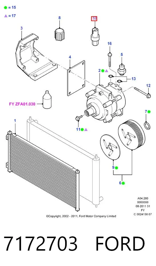 Regulator alternatora (przekaźnik ładowania) 7172703 Ford