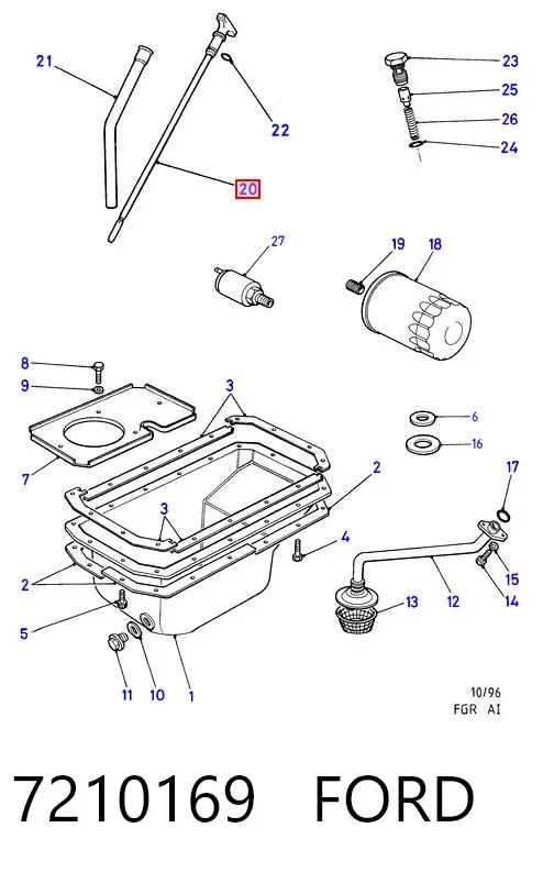 Bagnet poziomu oleju w silniku 7210169 Ford