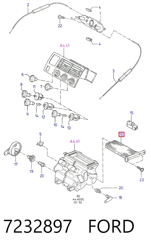 Chłodnica nagrzewnicy (ogrzewacza) 7232897 Ford