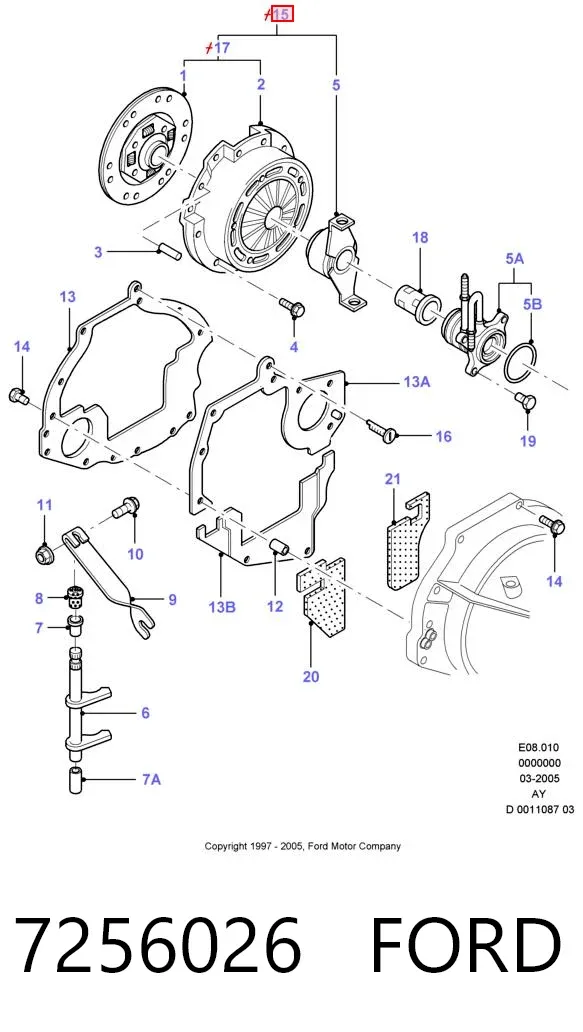 Zestaw sprzęgła (3 części) 7256026 Ford