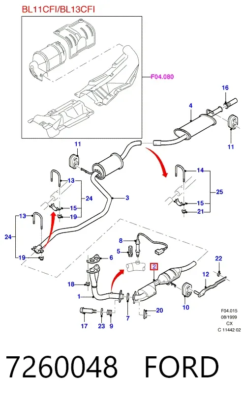 Konwerter-katalizator 7260048 Ford