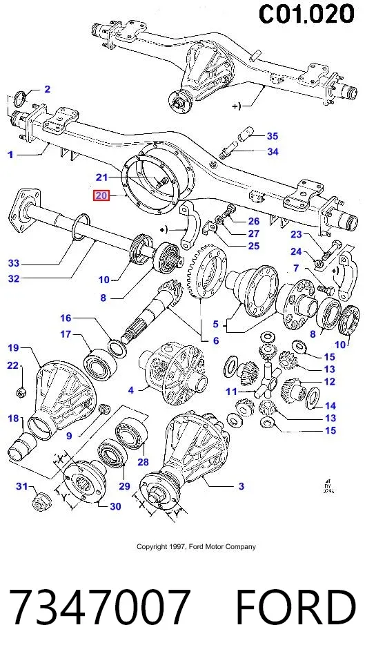 Półoś napędowa przednia lewa 7347007 Ford