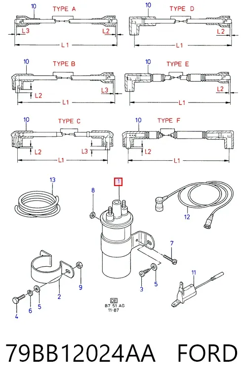 Cewka zapłonowa 79BB12024AA Ford