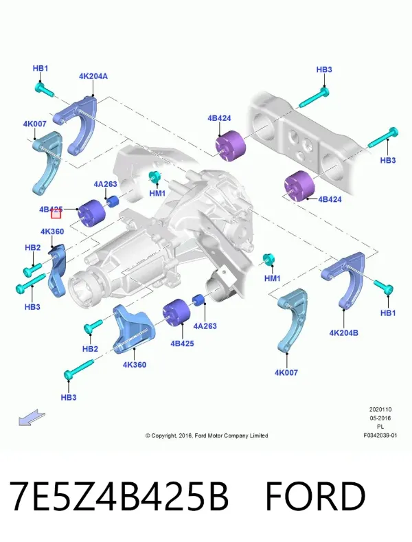 Silentblock tylnej belki 7E5Z4B425B Ford