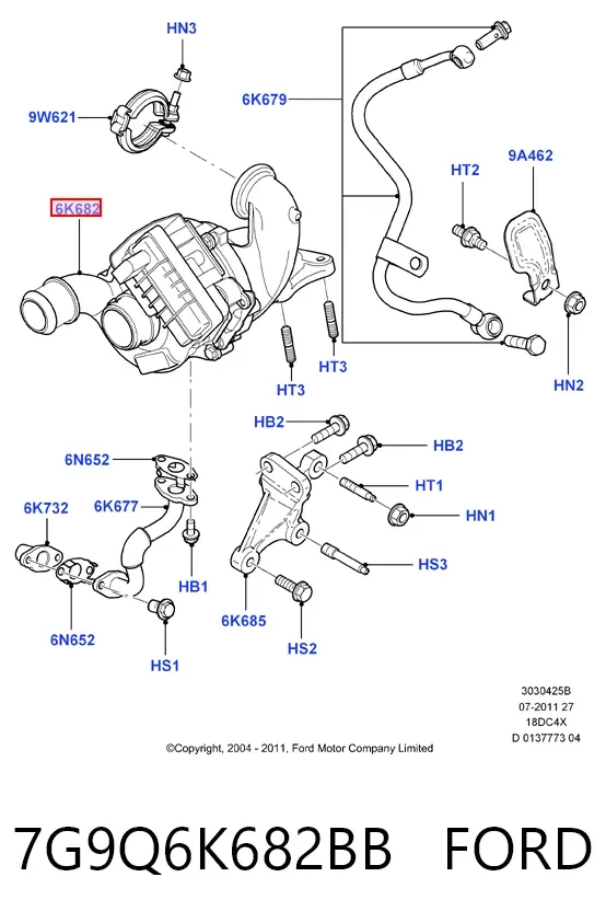 Turbina 7G9Q6K682BB Ford