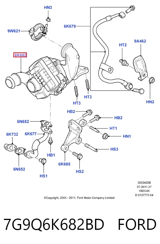 Turbina 7G9Q6K682BD Ford