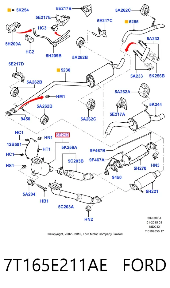 Konwerter-katalizator 7T165E211AE Ford