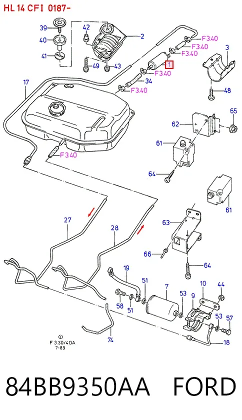 Pompa paliwa elektryczna zanurzeniowa 84BB9350AA Ford