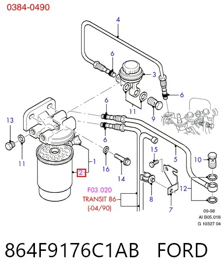 Filtr paliwa 864F9176C1AB Ford