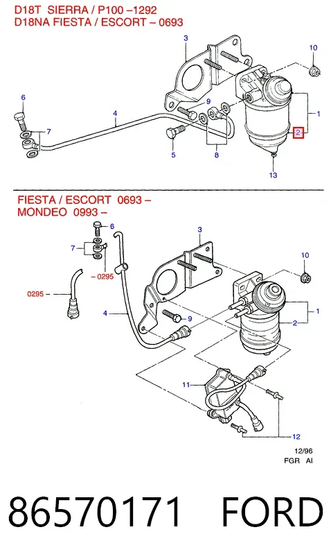 Filtr paliwa 86570171 Ford