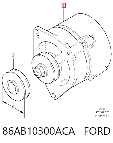 Alternator 86AB10300ACA Ford