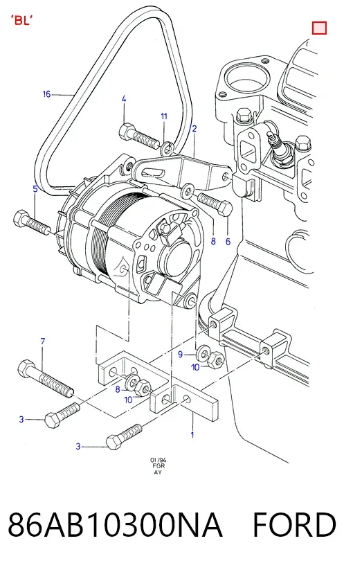 Alternator 86AB10300NA Ford