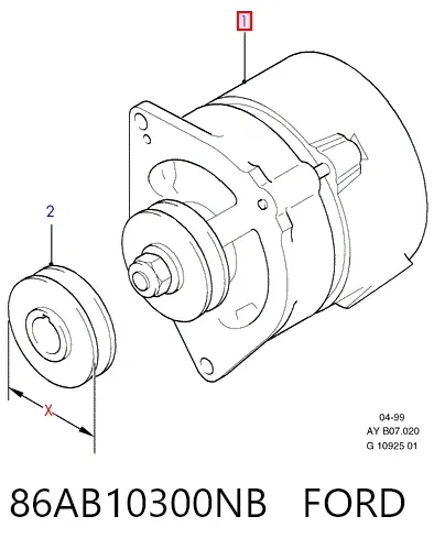 Alternator 86AB10300NB Ford