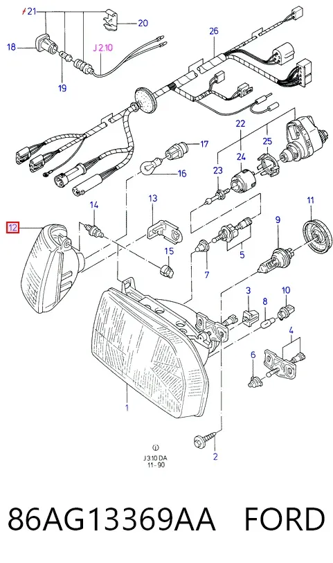 Kierunkowskaz lewy 86AG13369AA Ford