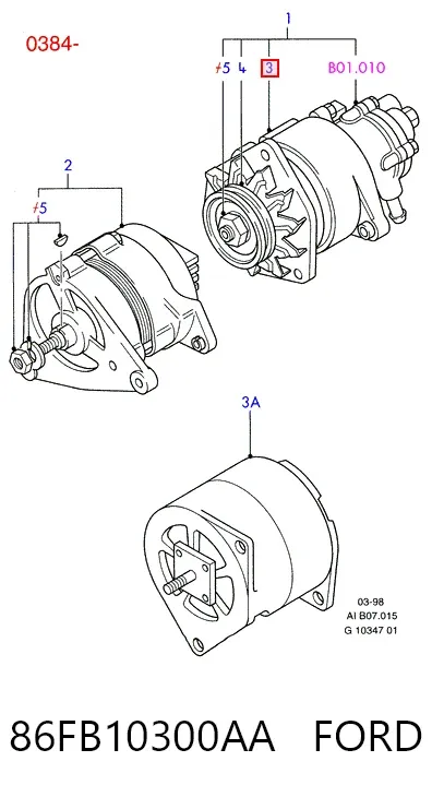 Alternator 86FB10300AA Ford