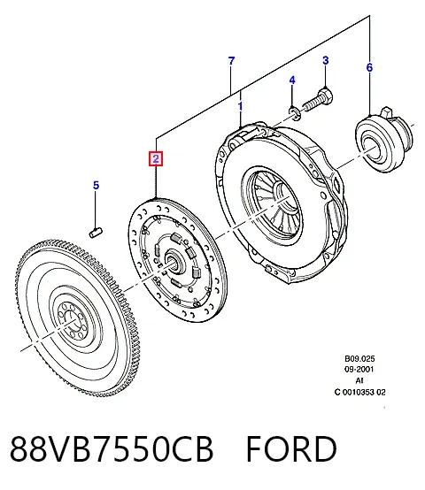 Tarcza sprzęgła 88VB7550CB Ford