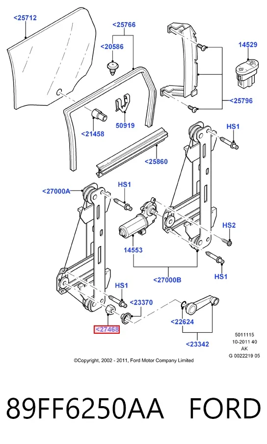Wał rozrządu silnika 89FF6250AA Ford